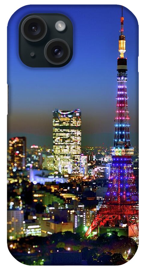 Tokyo Tower iPhone Case featuring the photograph Tokyo Tower 2020 At Twilight by Vladimir Zakharov