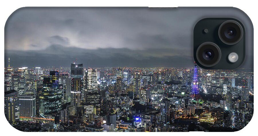 Tokyo Tower iPhone Case featuring the photograph Tokyos Twin Towers by Image Courtesy Trevor Dobson