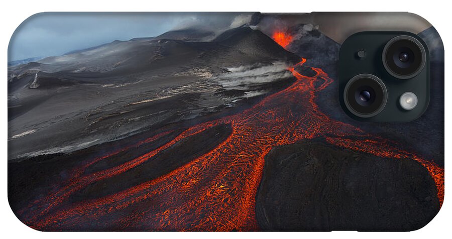 Feb0514 iPhone Case featuring the photograph Tolbachik Volcano Eruptin Kamchatka by Sergey Gorshkov