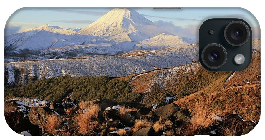 Scenics iPhone Case featuring the photograph Tongariro National Park Mountains by Ngaire Lawson