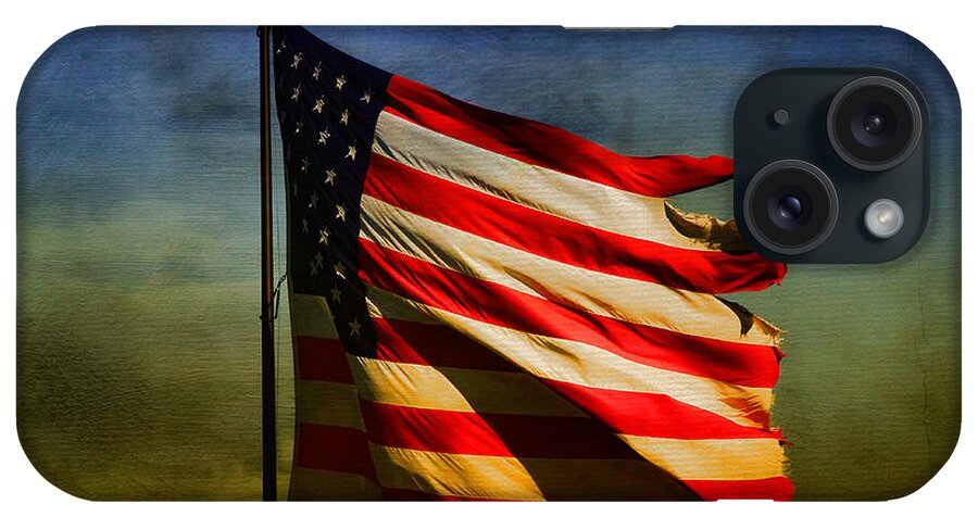 American Flag iPhone Case featuring the photograph Torn and Tattered by Deborah Benoit