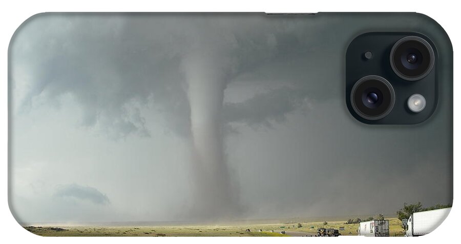Tornado iPhone Case featuring the photograph Tornado Truck Stop by Ed Sweeney