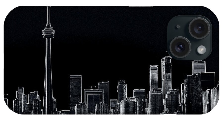 Toronto iPhone Case featuring the photograph Toronto Skyline black and white abstract by Jale Fancey