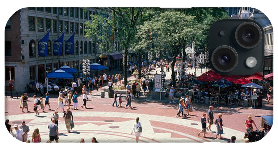 Photography iPhone Case featuring the photograph Tourists In A Market, Faneuil Hall by Panoramic Images
