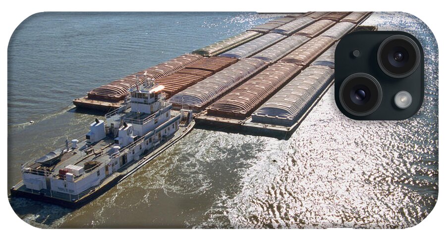Towboats iPhone Case featuring the photograph Towboats and Barges on the Mississippi by Garry McMichael