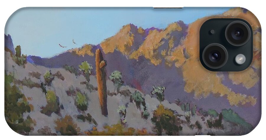 Trail To Telegraph Pass iPhone Case featuring the painting Trail to Telegraph Pass - Art by Bill Tomsa by Bill Tomsa