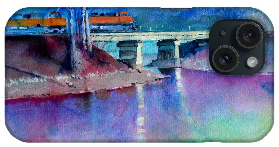 Train iPhone Case featuring the painting Train Over Sand Creek by Robert Bissett