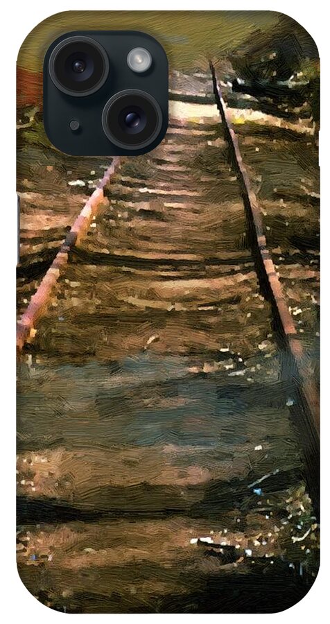 Tracks iPhone Case featuring the painting Train Track to Hell by RC DeWinter