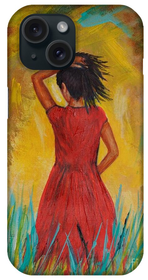 Woman iPhone Case featuring the painting Tranquility by Leslie Allen