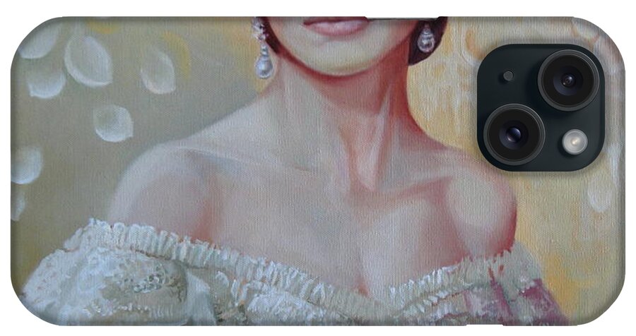 Woman iPhone Case featuring the painting Traviata by Elena Oleniuc