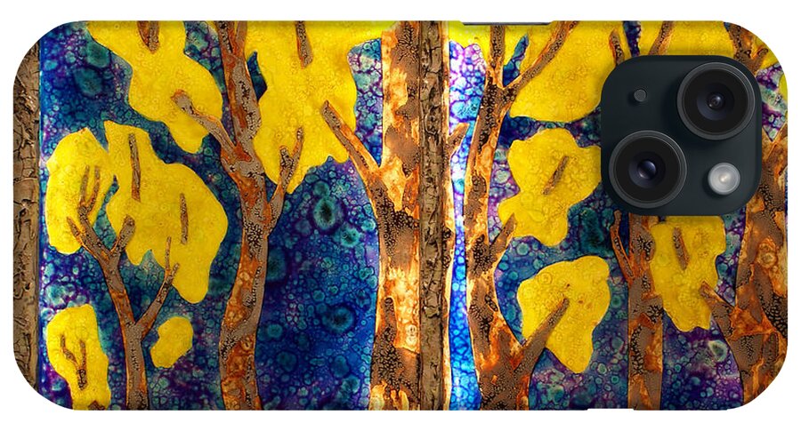 Aspen Trees iPhone Case featuring the mixed media Trees inside a Window by Christopher Schranck