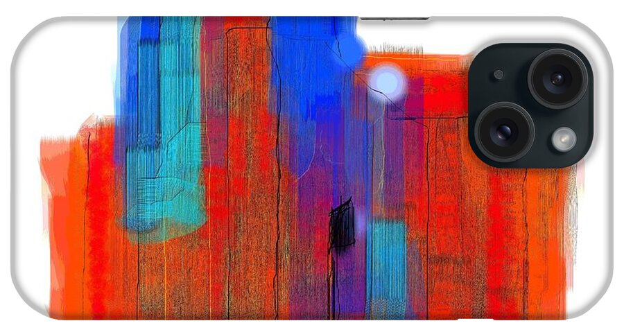 Abstract Art Prints iPhone Case featuring the digital art Trepidation by D Perry
