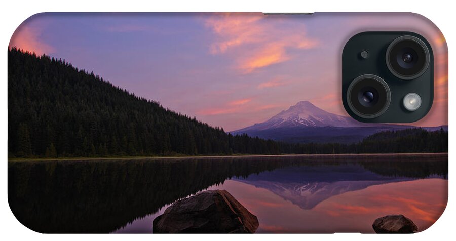 Trillium Lake iPhone Case featuring the photograph Trillium Lake Sunrise by Dan Mihai