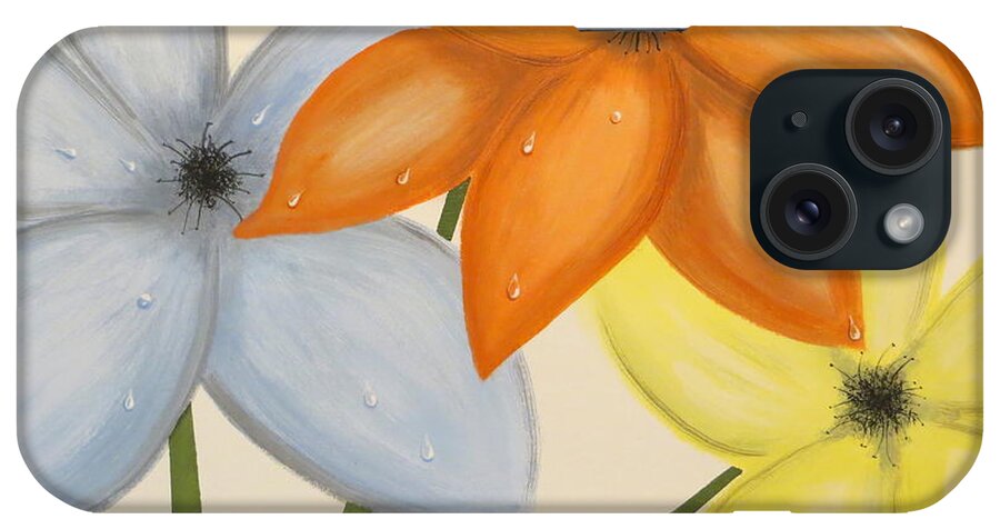 Flower iPhone Case featuring the painting Trio of Flowers by Tim Townsend