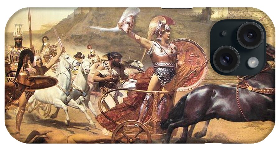 Iliad iPhone Case featuring the painting Triumphant Achilles by Franz von Matsch