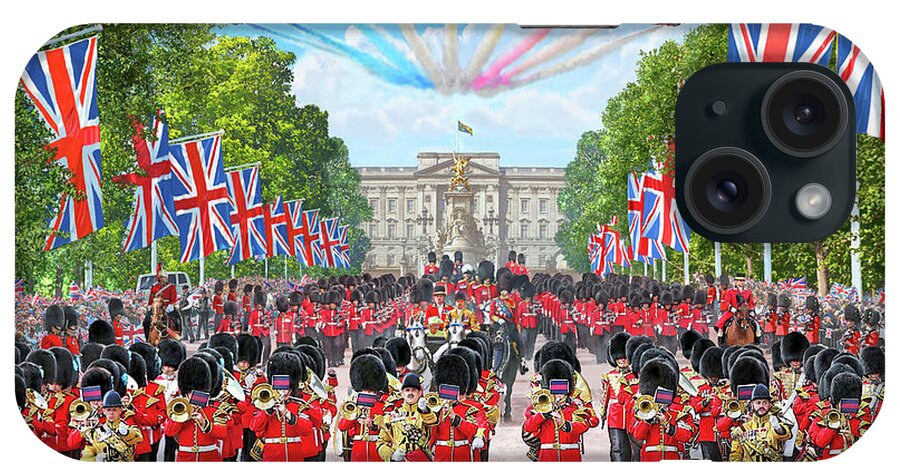 London iPhone Case featuring the painting Trooping The Colour - Colonel's Review by MGL Meiklejohn Graphics Licensing