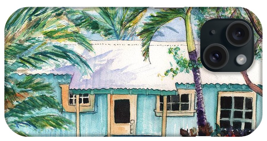 Kauai Cottage iPhone Case featuring the painting Tropical Vacation Cottage by Marionette Taboniar