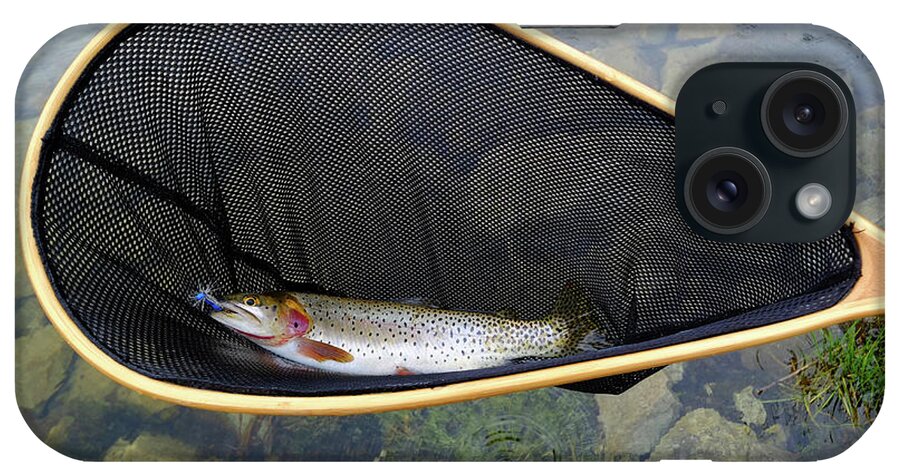 Animal Themes iPhone Case featuring the photograph Trout In Net At Alpine Lake by David Epperson