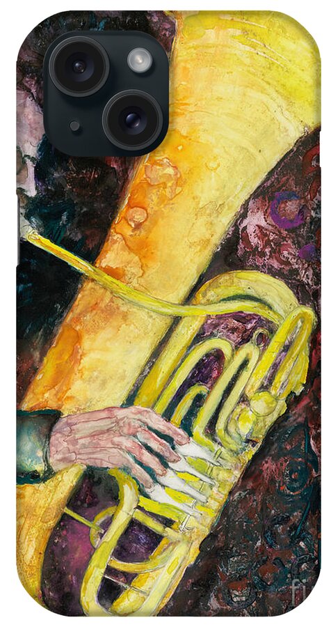 Tuba iPhone Case featuring the painting Tuba Time I by Gary DeBroekert