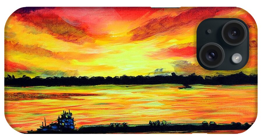 Mississippi River iPhone Case featuring the painting Tugboat On The Mississippi by Karl Wagner