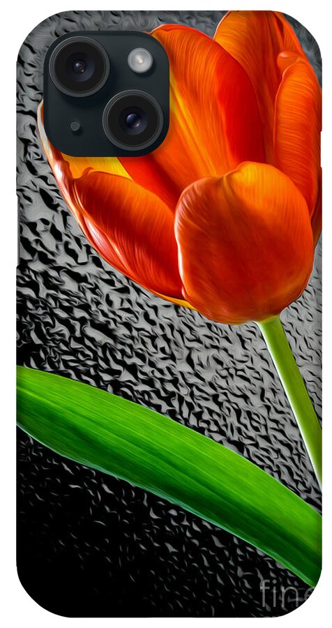 Macro iPhone Case featuring the photograph Tulip - Paintography by Dawn M Smith