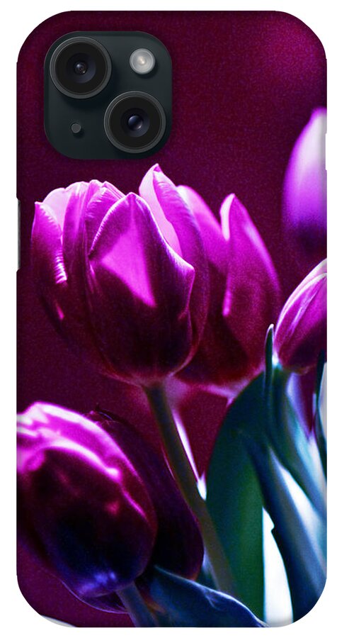 Purple Tulips iPhone Case featuring the photograph Purple Tulips by Silva Wischeropp