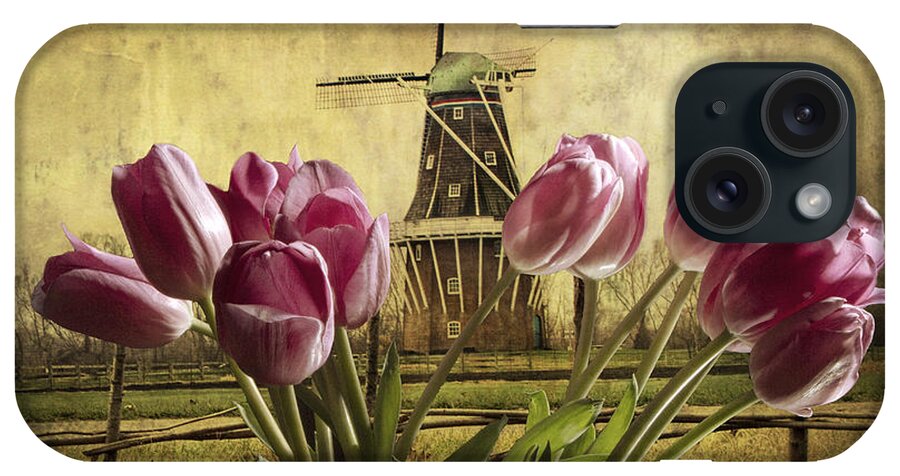 Art iPhone Case featuring the photograph Tulips with the DeZwaan Windmill in Holland Michigan No. 105 by Randall Nyhof