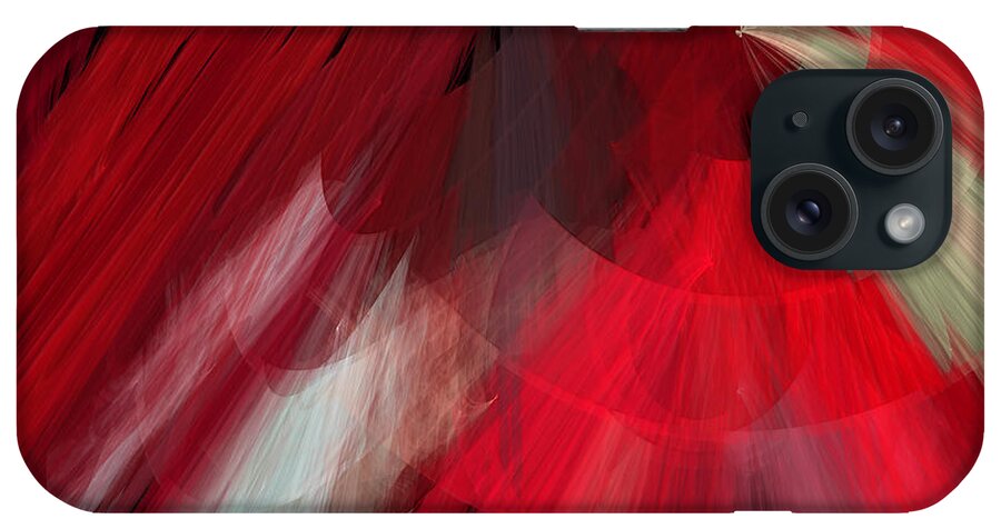 Ballerina iPhone Case featuring the digital art TuTu Stage Left Red Abstract by Andee Design