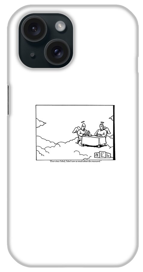 Two Angels Are Seen Sitting At A Table iPhone Case