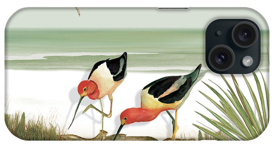 Avocets iPhone Case featuring the painting Two Avocets by Anne Beverley-Stamps