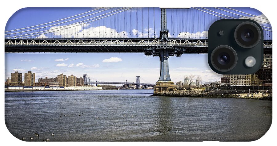 Williamsburg iPhone Case featuring the photograph Two Bridges View - Manhattan by Madeline Ellis