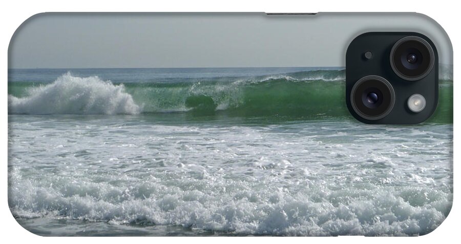 Landscape iPhone Case featuring the photograph Two green waves by Ellen Paull
