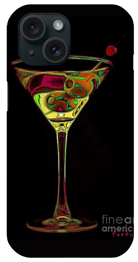 Digital Art iPhone Case featuring the digital art Two Olive Martini by Dragica Micki Fortuna