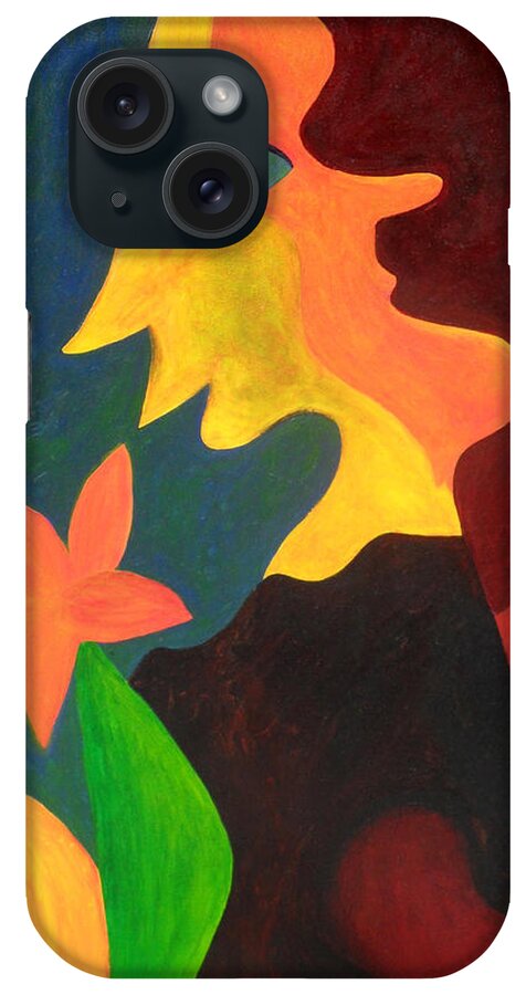 Abstract iPhone Case featuring the painting Two Sides by Amanda Sheil