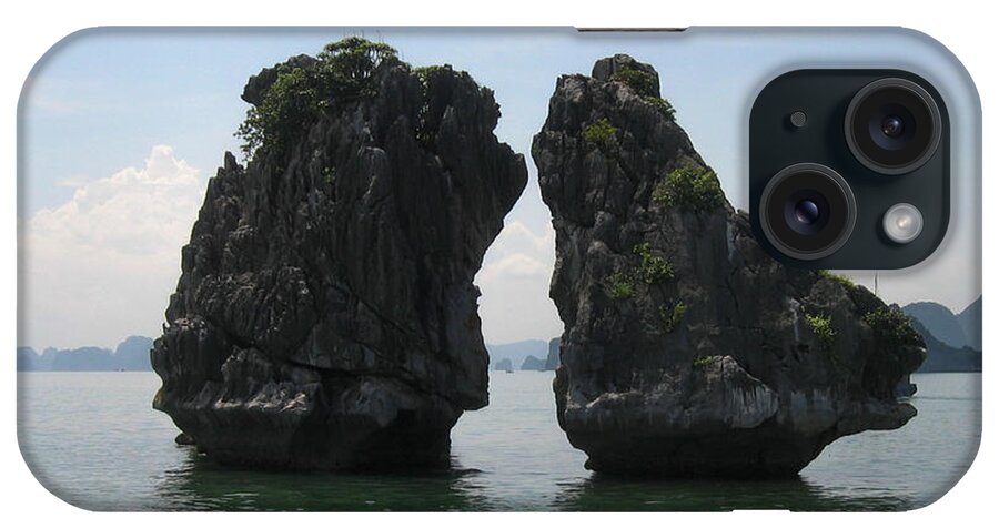 Seascape Photograph iPhone Case featuring the photograph Two Towers by Qing 
