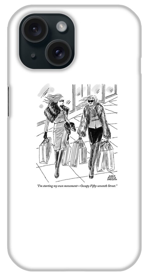 Two Women Dressed Nicely Walk Together Carrying iPhone Case