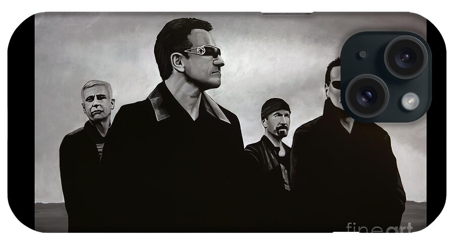 U2 iPhone Case featuring the painting U2 by Paul Meijering