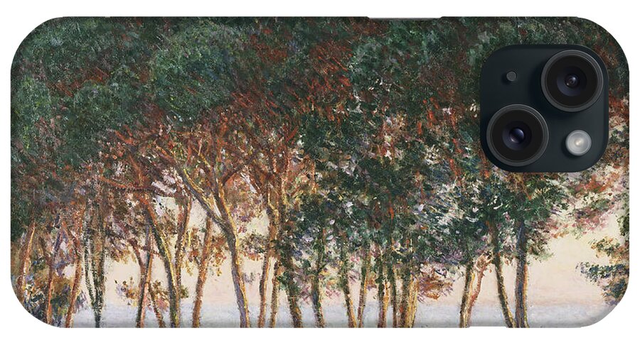 Claude Monet iPhone Case featuring the painting Under the Pines. Evening by Claude Monet