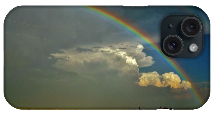 Rainbow iPhone Case featuring the photograph Under the Rainbow by Ed Sweeney