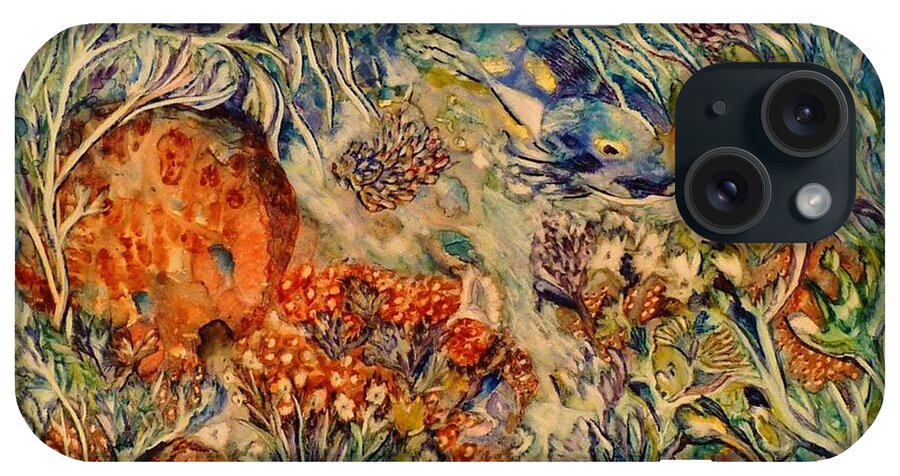 Ksg iPhone Case featuring the painting Undersea Friends by Kim Shuckhart Gunns