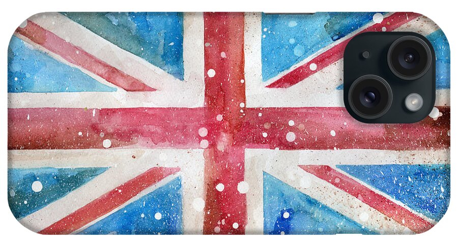 Watercolor iPhone Case featuring the painting Union Jack by Sean Parnell