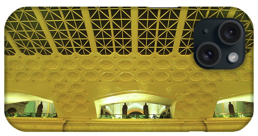 Ceiling iPhone Case featuring the photograph Union Station Interior, Washington Dc by Hisham Ibrahim