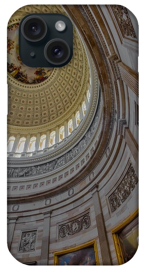 America iPhone Case featuring the photograph Unites States Capitol Rotunda by Susan Candelario
