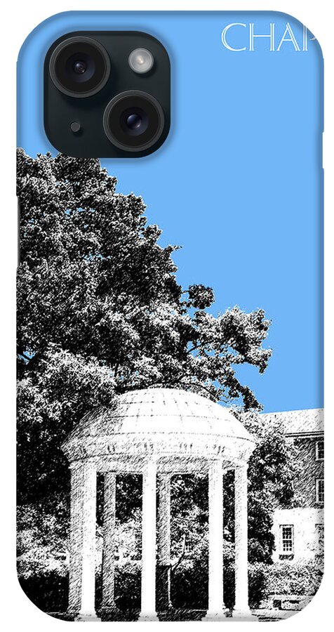 University iPhone Case featuring the digital art University North Carolina Chapel Hill - Light Blue by DB Artist