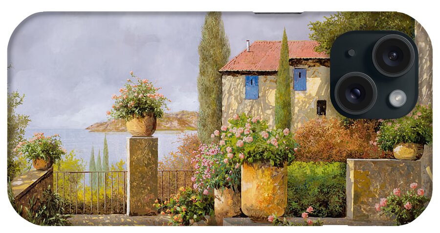 Terrace iPhone Case featuring the painting Uno Sguardo Sul Mare by Guido Borelli