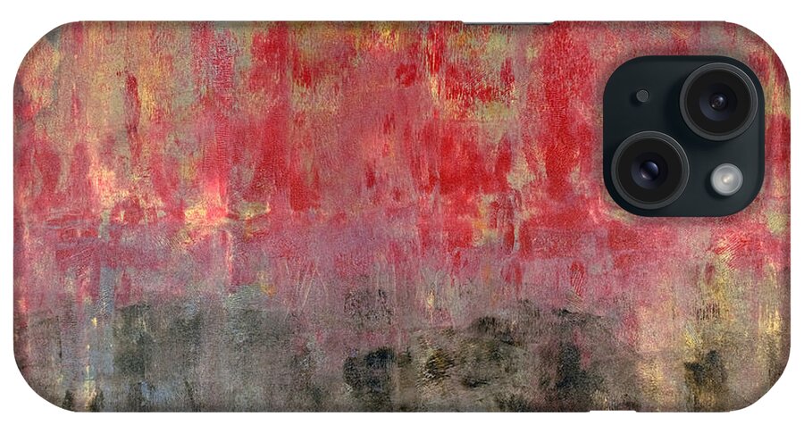 Red iPhone Case featuring the painting Untitled No. 6 by Julie Niemela