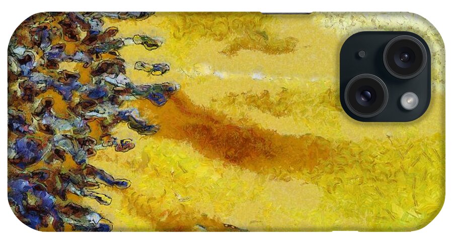 Sunflower iPhone Case featuring the digital art Upclose by Sarah Sever