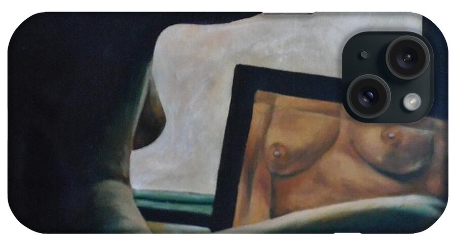 Figure Study iPhone Case featuring the painting Upon Reflection by M Bellavia