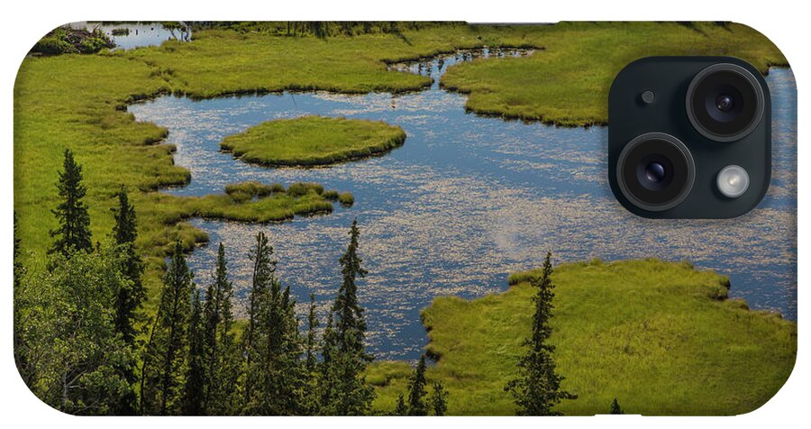 Alaska iPhone Case featuring the photograph USA, Alaska Landscape With Moose Pond by Jaynes Gallery