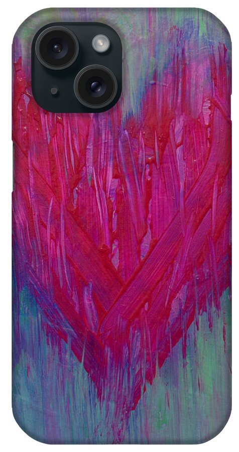 Heart iPhone Case featuring the painting Valentine #2 by Kerima Swain